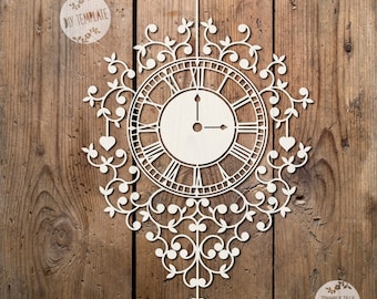 SVG / PDF Clock Design - Papercutting Template to print and cut yourself (Commercial Use)