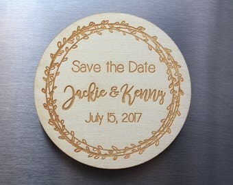 Wood Save-the-Date Magnets - Wedding Invite - Wedding Save the Date Magnets, Rustic Save the Date - Personalized Save The Date Magnets