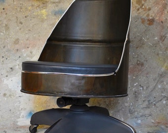 Industrial muebles silla barril con vinilo por WhitesIndustrial