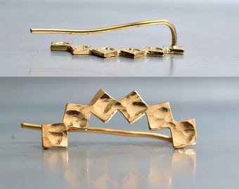 Sterling silver or Gold plated ear climber, everyday earrings, Ear Sweep, ear crawler earring, geometric jewelry, ear cuff sterling silver