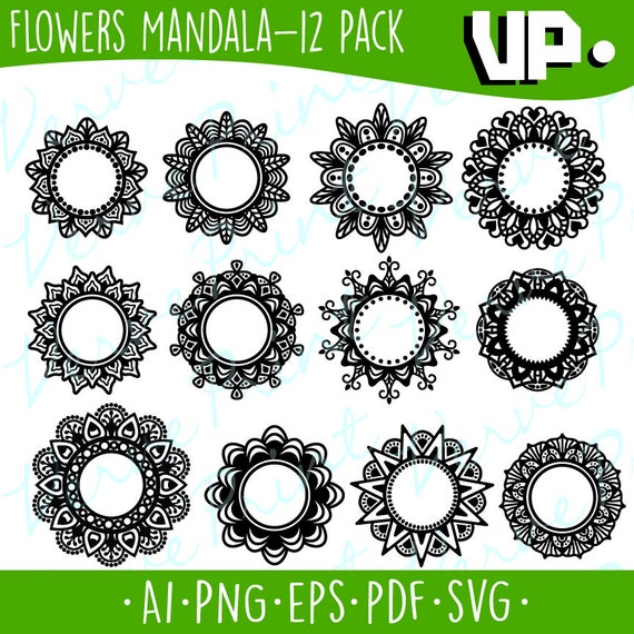 Download Flowers Mandala Svg, Mandala Monogram Svg, Ai, Eps, Pdf ...