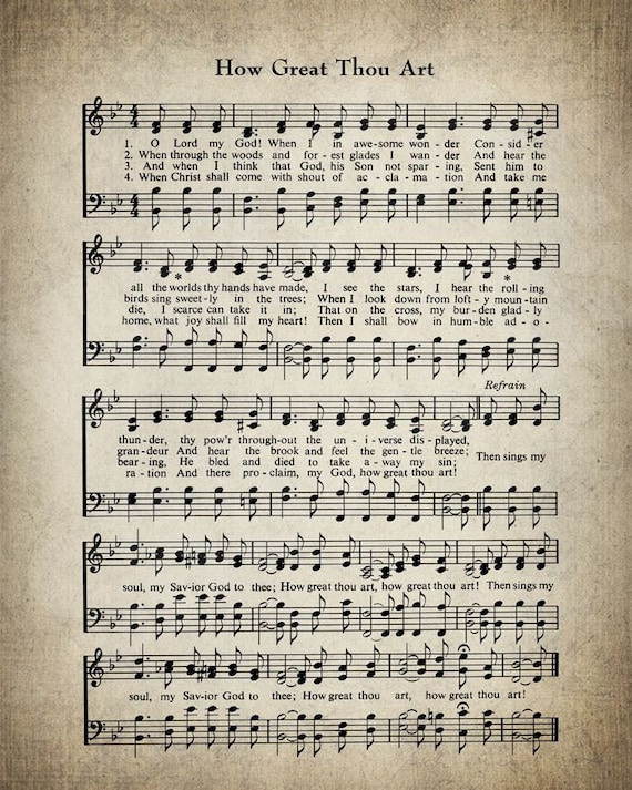 How Great Thou Art Hymn Lyrics Sheet Music Art Hymn Art