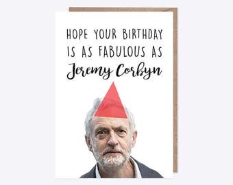 Birthday Card | Watercolour Jeremy Corbyn | Labour Party Leader | Jezza