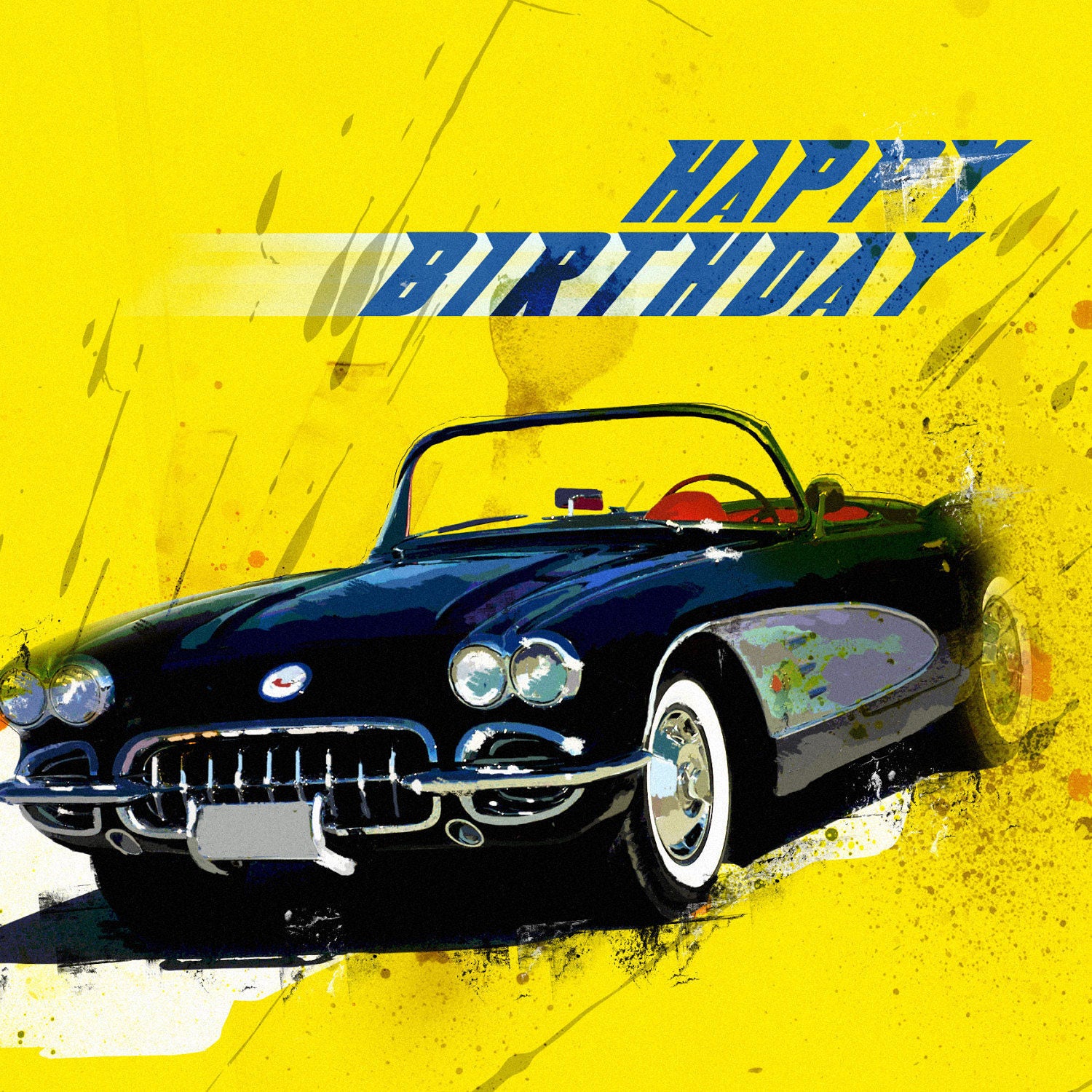 Happy Birthday Greetings Corvette Personalize Happy Birthday Man 