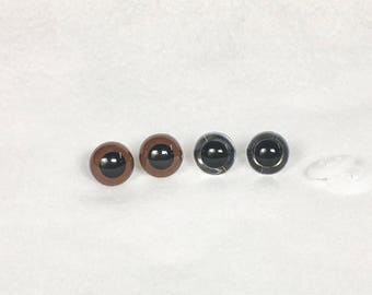 15mm Plastic Eyes for Stuffed Animals, Brown OR Clear Safety Eyes, you choose or buy more than one and mix and match