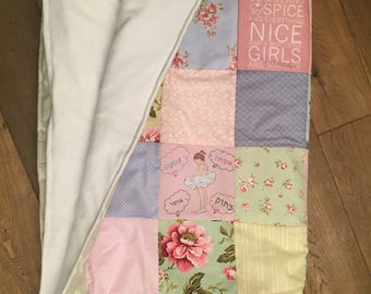 Anniversary gift.Patchwork Quilt with Flowers Patterns Blanket. Printable Gift. girls blanket.special birthday Gift