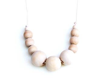 Natural Neutral - Wooden Beaded Necklace