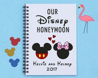 Personalized autograph book - "Our Disney Honeymoon" - 5" x 7" Autograph book, honeymoon, travel journal, notebook, diary, scrapbook