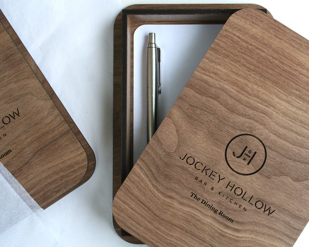 Wood Check / Bill Presenter Receipt Tip Box / Tray