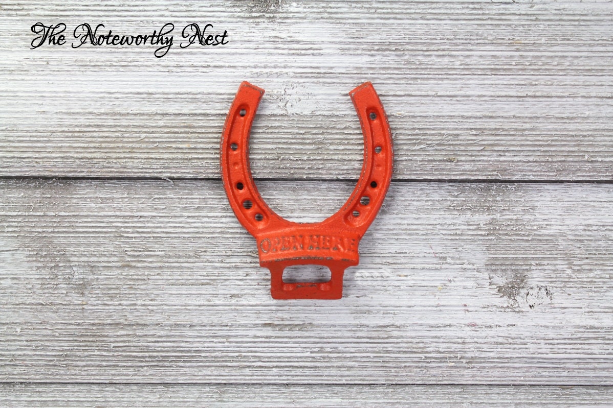 Cast Iron horseshoe bottle opener / vintage style bottle