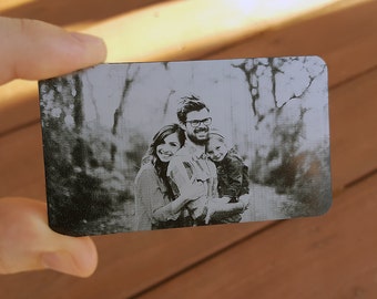 Photo Metal Wallet Card, Custom Wallet Insert, Engraved Wallet Card: Permanently Engrave Your Own Photo on High Quality Metal Wallet Cards!