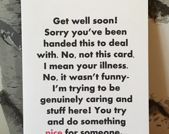 Rude get well card | Etsy