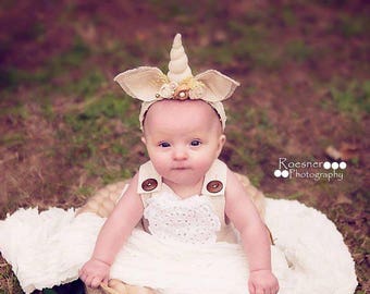 Sitter ~ Adult SHABBY UNICORN HORN headband,Photography prop,birthday party,neutral,handmade,