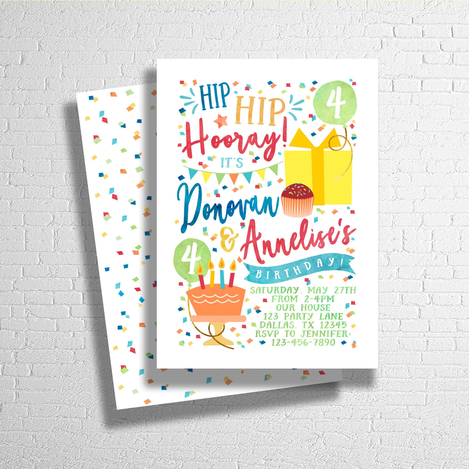 Confetti Birthday Invitations 7