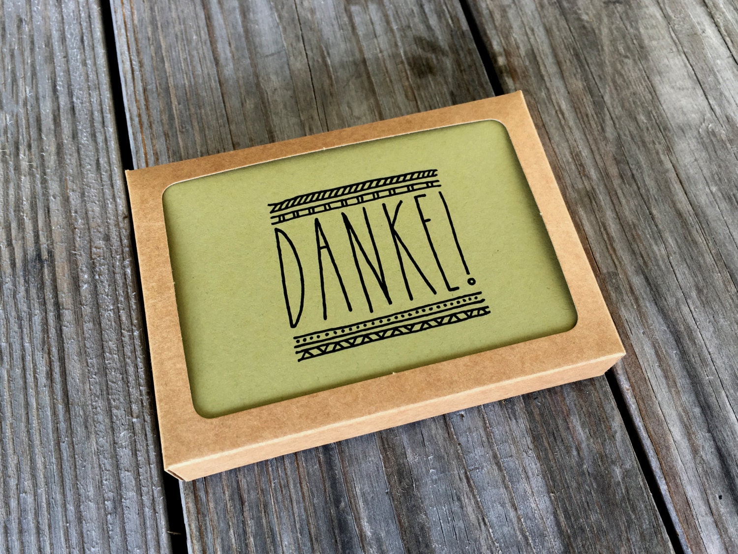 German Thank You Cards Rustic Danke Thank You Cards Handmade