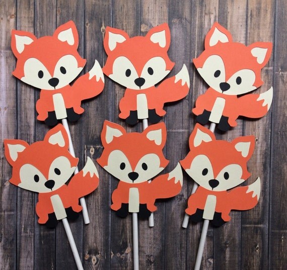 12 Fox cupcake toppers fox themed cupcake toppers fox
