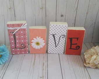 Love blocks, Valentines Day decor, Valentines Day gift, Valentines gift, Love sign