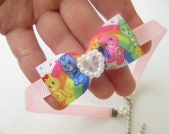 TEDDY BEAR choker collar, DDLG, daddy's little girl collar, bow choker, bow collar, kitten play, kitten choker, bell choker, kawaii choker