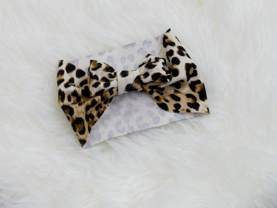 Cheetah Headwrap with Bow Baby Girl Turbin Leopard Print