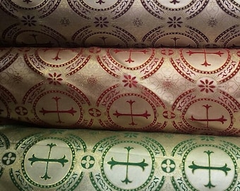 Metalic Brocade with Crosses