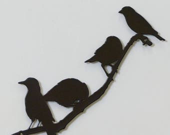 Birds on Branch 3 - Small - Metal Wall Sign - (DD16---)