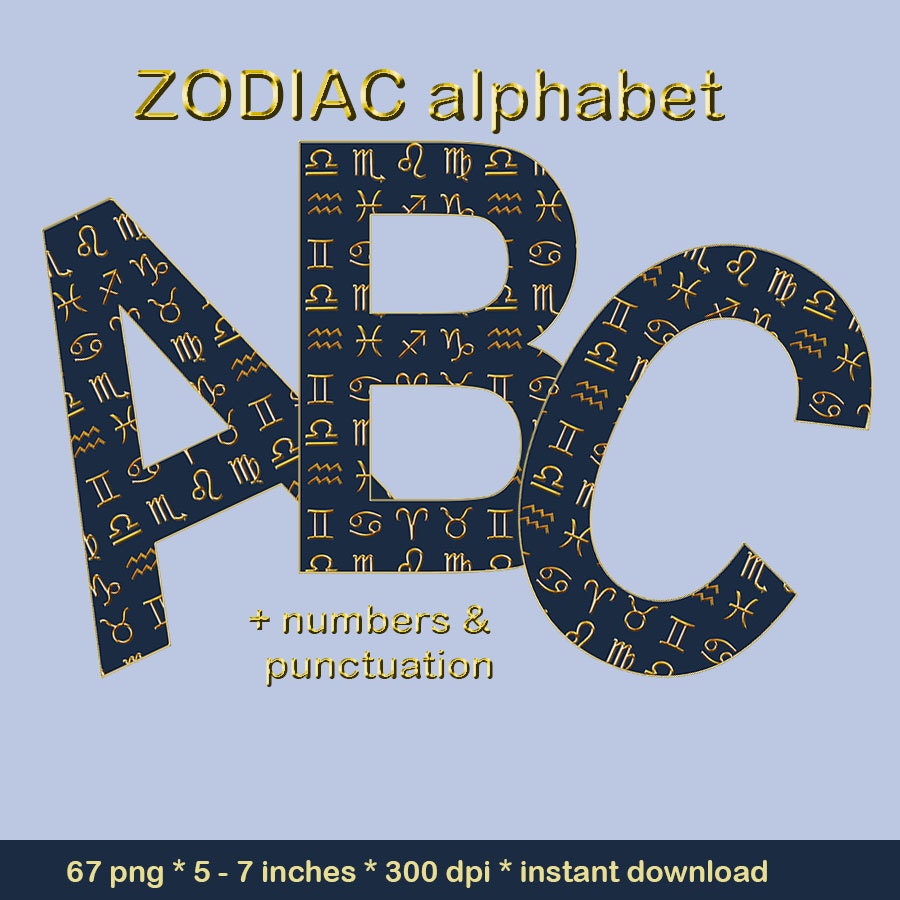 sign 5 zodiac letters astrological Zodiac signs with clipart font alphabet signs