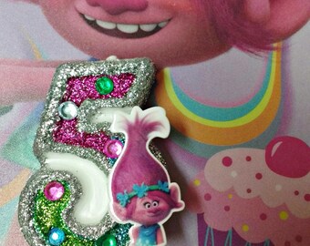 Trolls Poppy / Birthday Candle / Cake Topper / Keepsake / Any Number
