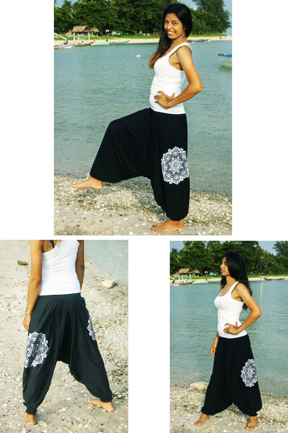 Women Yoga Harem Pants Hand Screen printed soft and comfy
