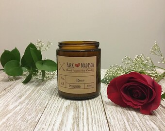 Rose Soy Candle, Soy Candles Handmade, Scented Soy Candle, Flower Soy Candle, Spring Soy Candle