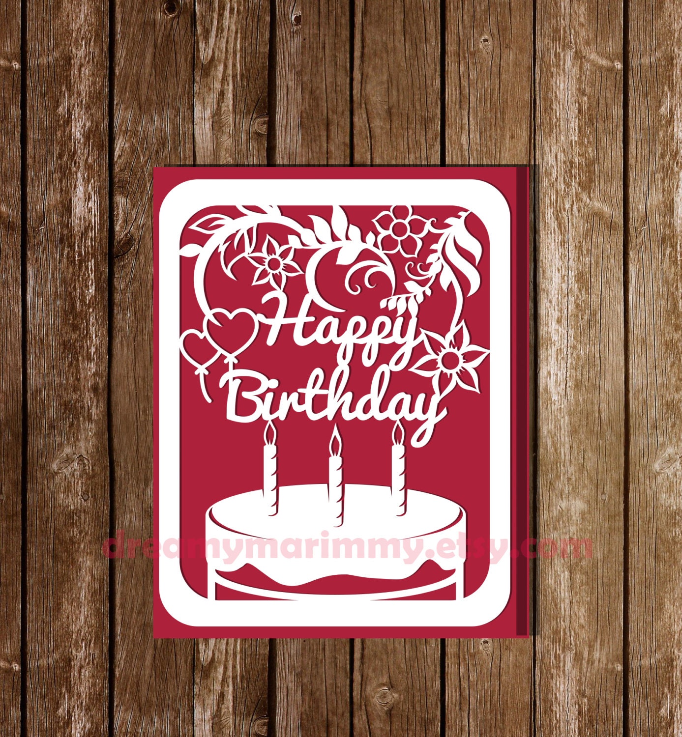 Birthday Papercut Template, Birthday Cards Template, Papercut Templates, Birthday Template, PDF ...