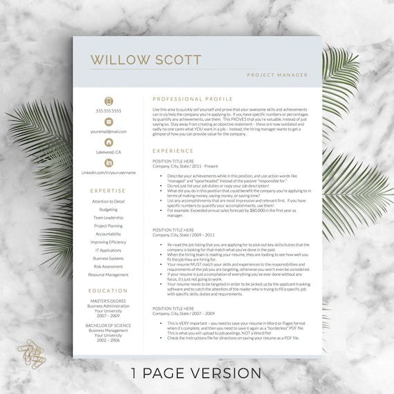 modern resume template for word and pages modern cv design
