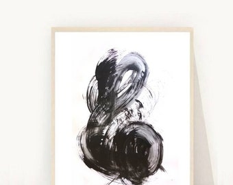Abstract Art Print, Black and White Art, Printable art, Modern Wall Art, Minimalist Art, Digital Download, Wall Decor, Black Abstract