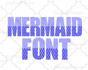 Mermaid Font SVG Fish Scales Sea Alphabet Svg/Dxf/Eps/Png Cricut Design Space, Silhouette, Digital Cut Files, Instant Download