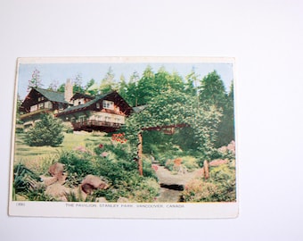 The Pavilion Stanley Park Opening Folkard Letter Postcard 1952 / Vancouver British Columbia Postcard vintage Stanley Park Vancouver Postcard