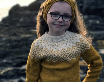 Kids Sweater, Kids wool sweater, Icelandic Sweater, Kids Fair Isle sweater, hand knit sweater, Bohéme Sweater, girls gift, boys gift