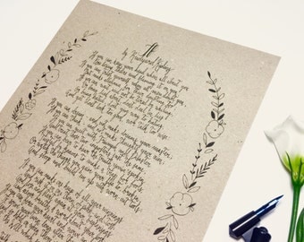 If - Rudyard Kipling, poem, handwritten, calligraphy