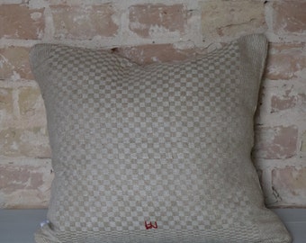 pillow from antique linen: light diamonds 45*40cm