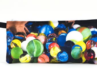 Zippered Pencil Case: Spilled Marbles