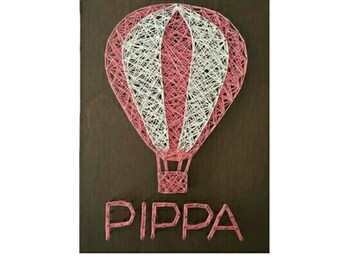 Hot Air Balloon Nursery - Hot Air Wall Decor -Baby Nursery Decor - Hot Air Balloon Decor - Nursery Decor - Baby Girl Nursery - String Art