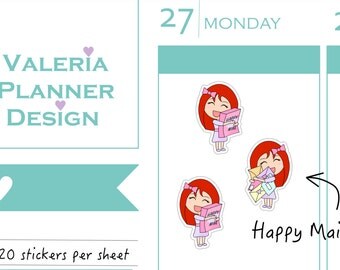 A0224 - MINI POPPY - Happy Mail stickers - Planner Stickers - Decorative stickers - Filofax, Happy planner - Kawaii Stickers