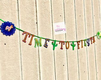 Time to Fiesta, Banner, Fiesta Banner, Fiesta Party, Time to Fiesta Banner, Cactus Banner