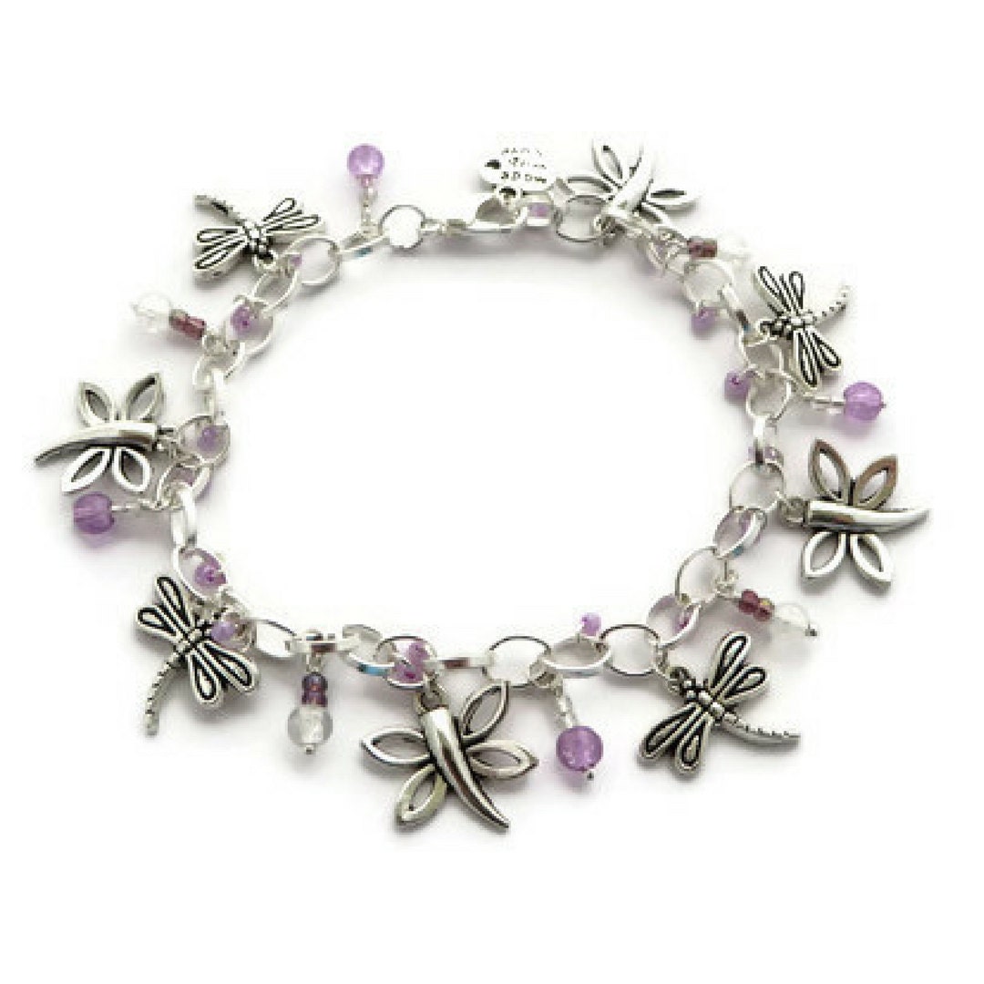 Dragonfly charm bracelet Dragonfly jewellery Insect