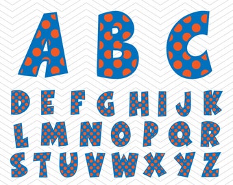 Birthday Alphabet Polka dot Letters SVG PNG DXF eps, School kid Font, Vinyl Decal Cut File Cricut Design Silhouette studio