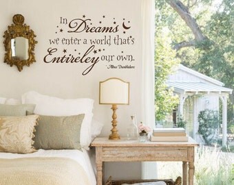 Harry Potter Wall Decal, In Dreams we enter a World Quote, Vinyl Letters, Multiple Colors