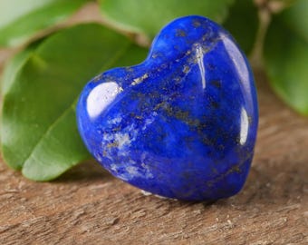 One Small LAPIS LAZULI Stone Heart - Shaped Stone, Healing Stone, Heart Rock Chakra Crystal, Heart Stone, Lapis Lazuli Pendant E0241