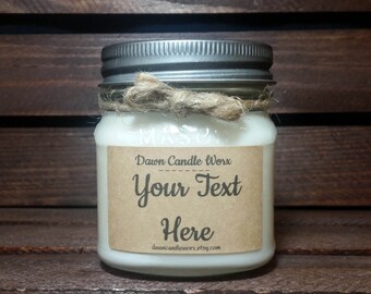 8oz Personalized Soy Candle - Christmas Candle - Wedding Candle - Birthday Gift - Custom Candle - Personalized Gift - Bridesmaid