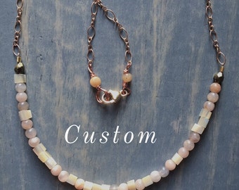 Custom Morse Code Necklace - Intention Necklace - Custom Gift - Morse Code Jewelry - Beaded Necklace - Personalized Necklace - Romantic Gift