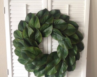 20" Magnolia Wreath, Faux Magnolia wreath, Farmhouse wreath, Fixer upper style wreath, Spring wreath, Summer wreath