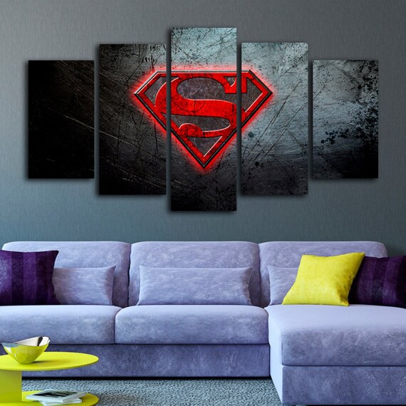 Superman Logo Canvas Print Superman Extra Large Wall Art Art