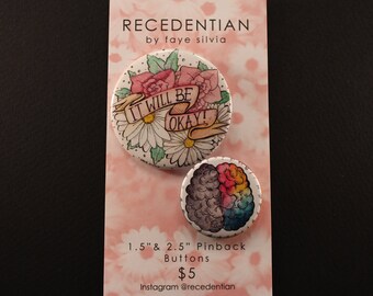 It Will Be Okay & Creative Brain Pin Pack!